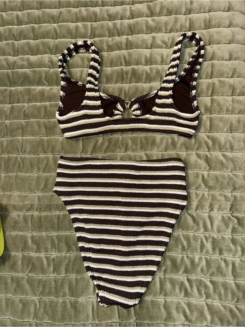 J. Crew Cream & Brown Striped Bikini Bottoms - Picture 2 of 7